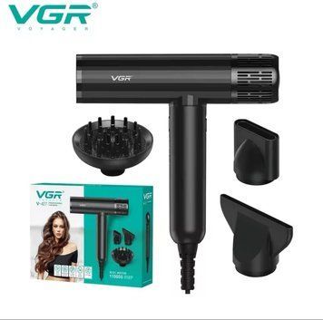 Фен професійний VGR V-427, 4 рівні обдування, 3 рівні температури, 11000 RPM, 3 насадки VGR V-427 фото