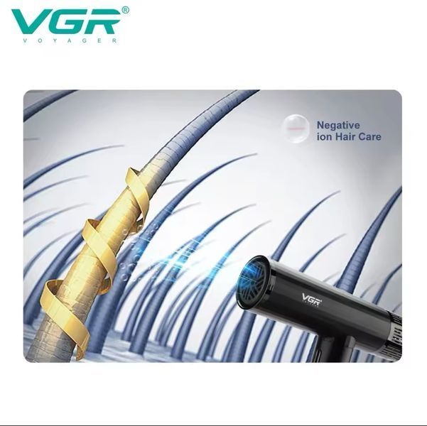 Фен професійний VGR V-427, 4 рівні обдування, 3 рівні температури, 11000 RPM, 3 насадки VGR V-427 фото