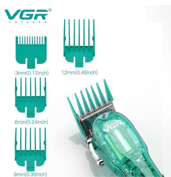 Професійна машинка VGR V-660 для стриження бездротова з набором насадок і LED-дисплеєм VGR V-660 фото