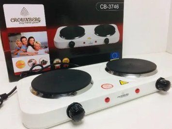 Плита електрична Crownberg CB-3746 на 2 конфорки 2000Вт CB-3746 фото