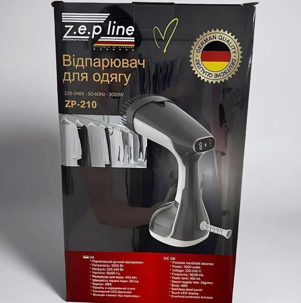 Вертикальний відпарювач Zepline ZP-210 &mdash; 3000 Вт, сіре сенсорне керування ZP-210 фото