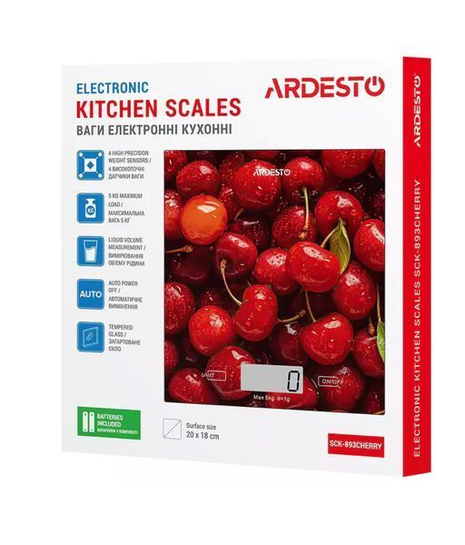 Ваги кухонні Ardesto SCK-893CHERRY SCK-893 фото