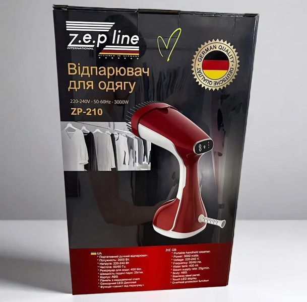 Вертикальний ручний відпарювач для одягу Zepline ZP-210 3000Вт Червоний ZP-210 фото