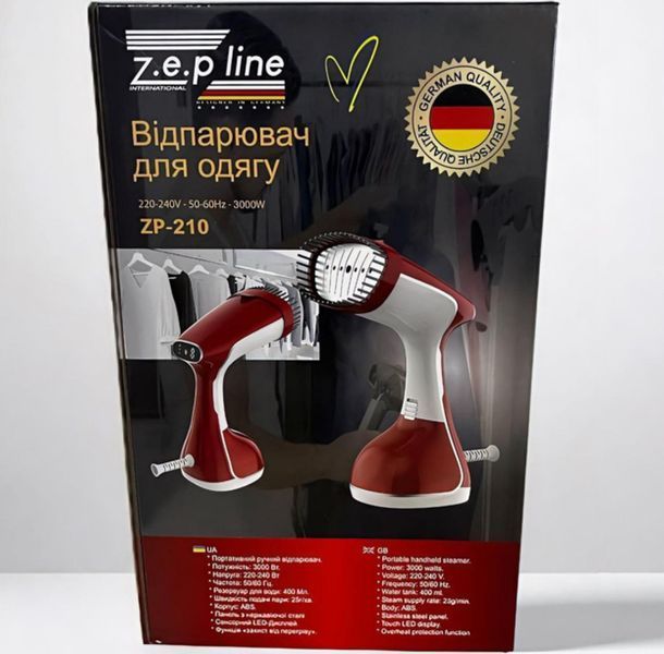 Вертикальний ручний відпарювач для одягу Zepline ZP-210 3000Вт Червоний ZP-210 фото