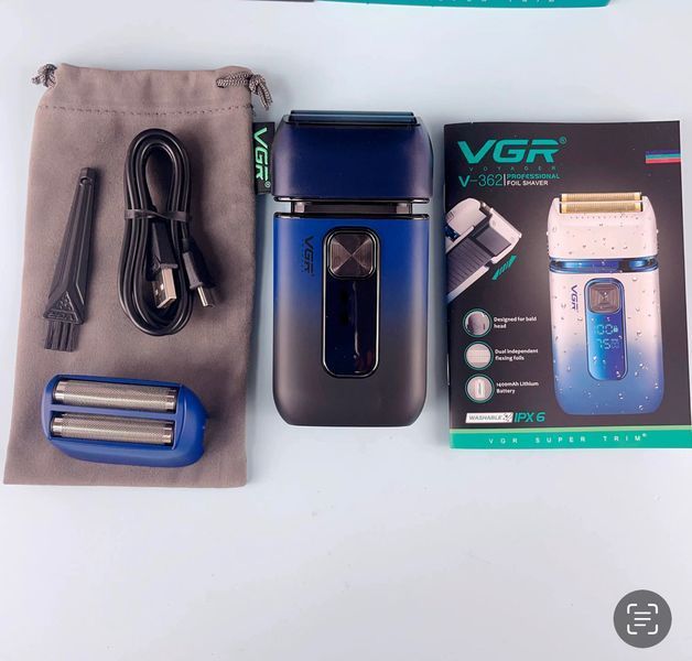 Електробритва VGR V-362 шейвер, подвійне лезо, IPX6, LED дисплей VGR V-362 фото