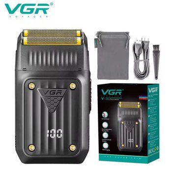Електробритва чоловіча шейвер з подвійним лезом та LED-дисплеєм VGR V-363 V-363 фото