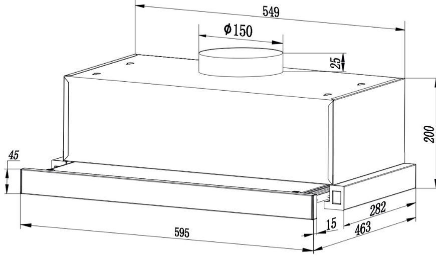 Витяжка телескопічна INTERLINE DELI BL A/60/2/T DELI BL A/60/2/T фото