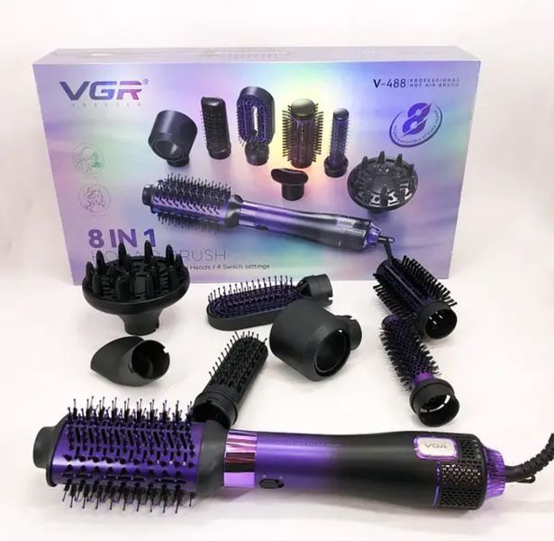 Фен-щітка стайлер VGR 8 в 1 V-488 V-488 фото