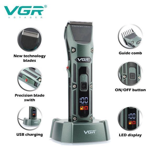 Аккумуляторна машинка для стрижки волосся VGR V-696 з дисплеєм VGR V-696 фото