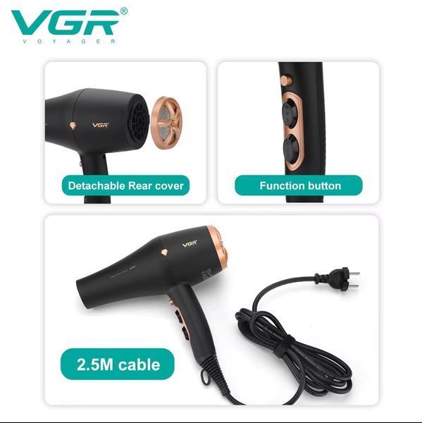 Професійний фен для волосся 2600 Вт, 2 режими швидкості, VGR V-462 VGR V-462 фото