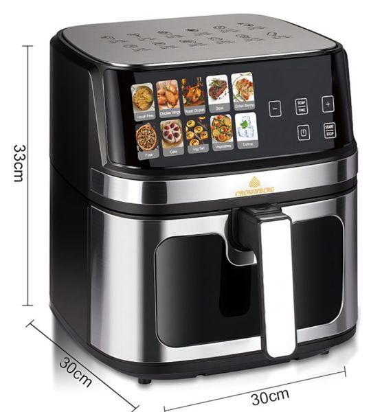 Аерофритюрниця Crownberg CB-5555, 8.5 л, 2000 Вт, із сенсорним керуванням, дисплеєм і оглядовим віконцем CB-5555 фото