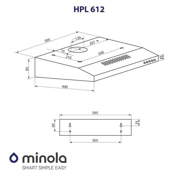 Витяжка плоска Minola HPL612BR HPL612BR фото